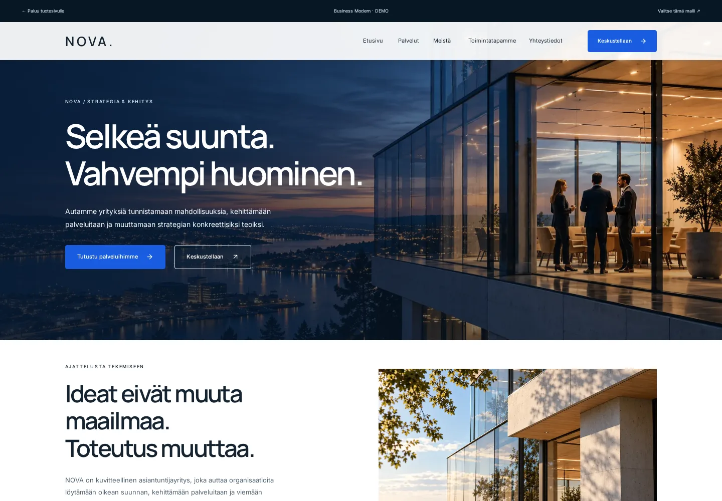 NOVA / Business Modern – kuvakaappaus demosta