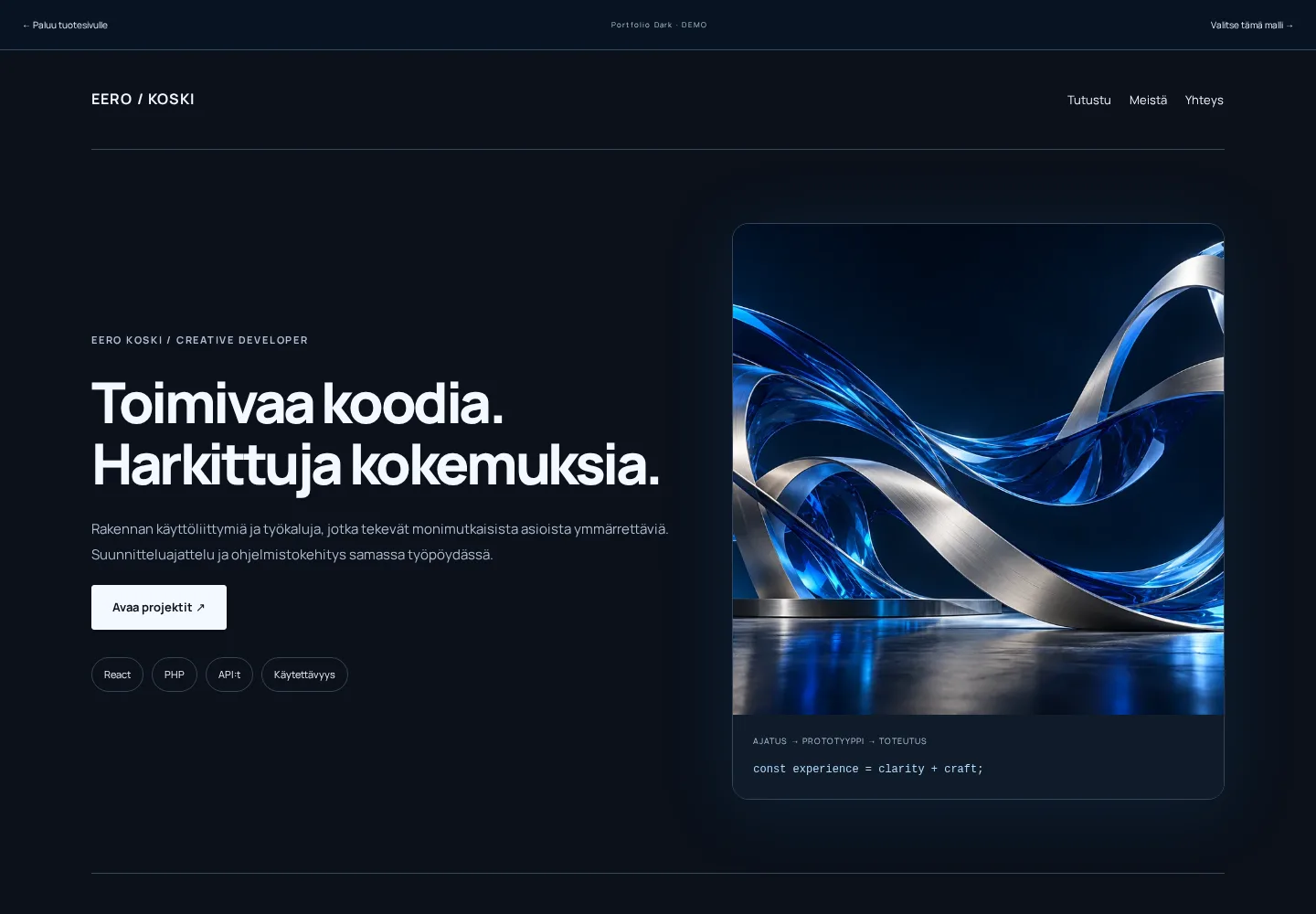 Portfolio Dark – demo
