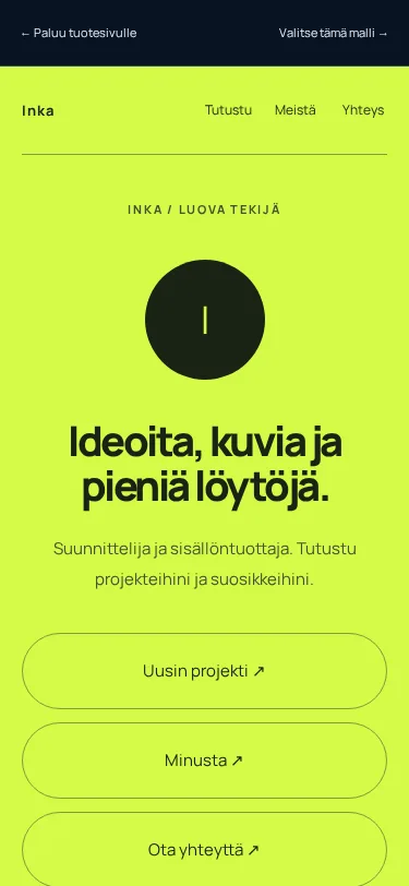 Linkkisivu someen – toimivan mallisivuston esikatselu
